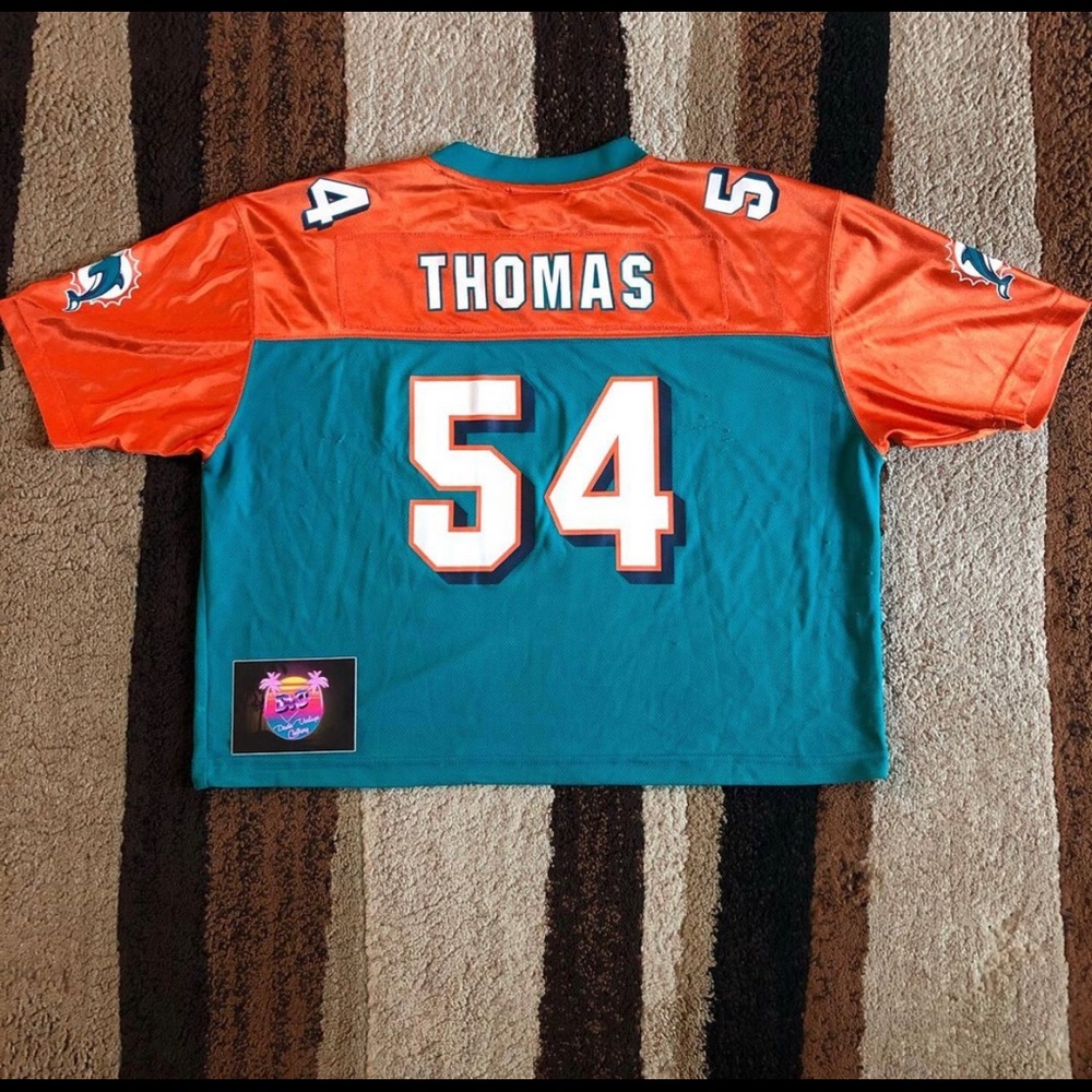 Reebok Zach Thomas 54 Dolphins Jersey Crop Top XL